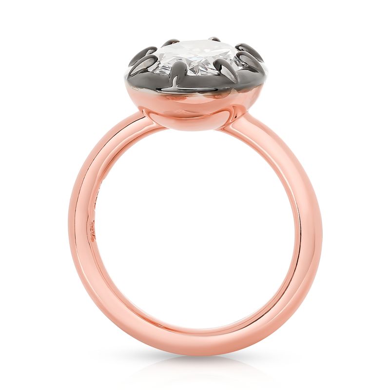 Button Back Lab Diamond Pinky Ring