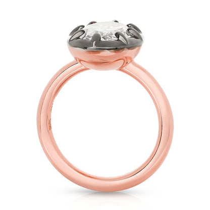 Button Back Lab Diamond Pinky Ring