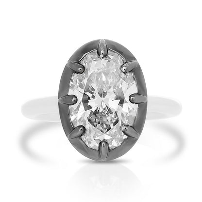Button Back Lab Diamond Pinky Ring