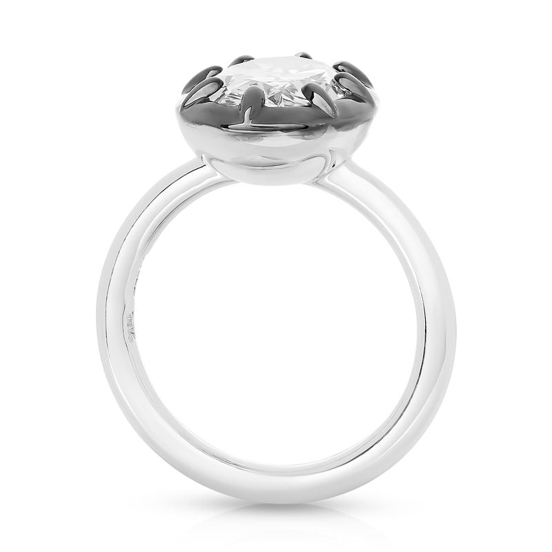 Button Back Lab Diamond Pinky Ring