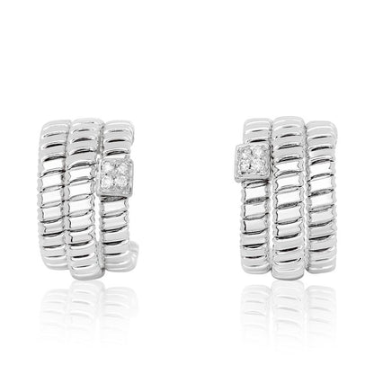 Triple Row Tubogas Style Hoop Earrings