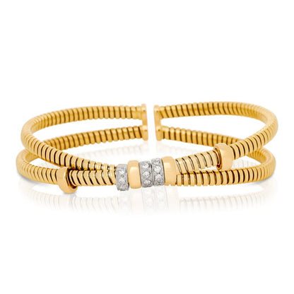 Crossover Diamond Tubogas Style Bracelet