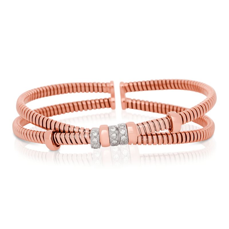 Crossover Diamond Tubogas Style Bracelet