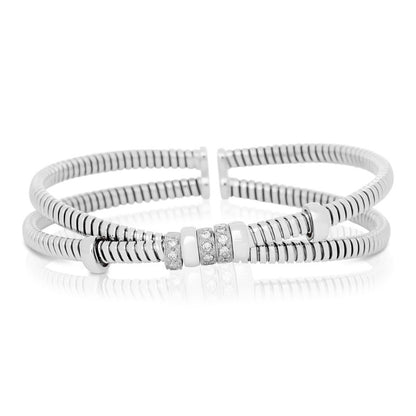 Crossover Diamond Tubogas Style Bracelet