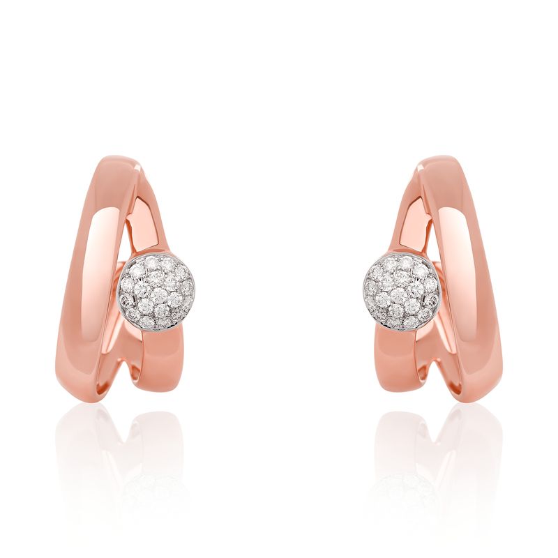 Double Hoop Diamond Earrings