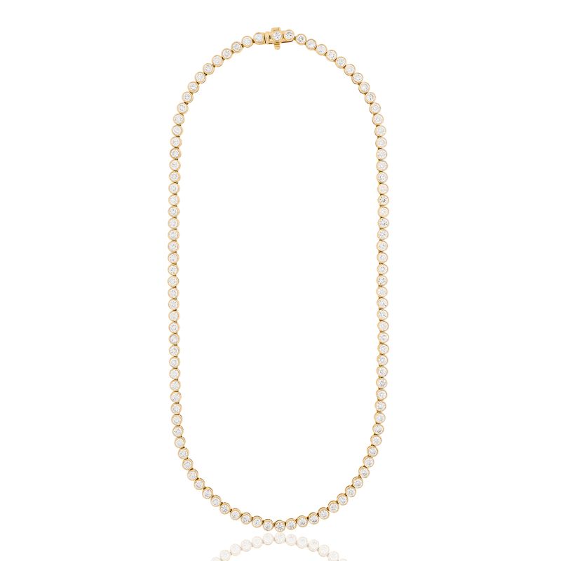 Lab Diamond Bezel Set Tennis Necklace