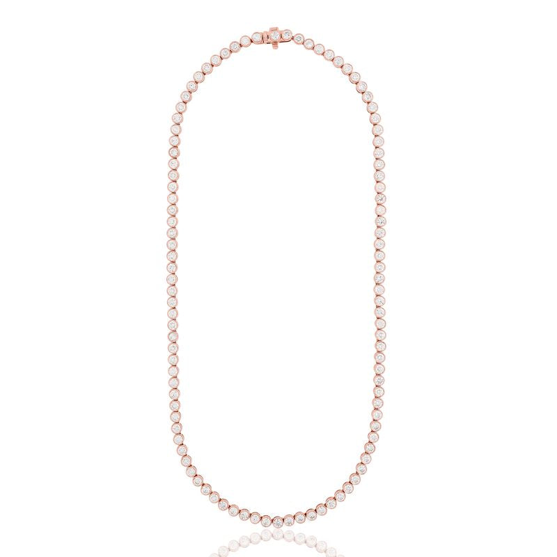 Lab Diamond Bezel Set Tennis Necklace
