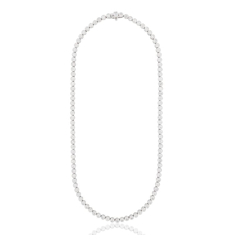 Lab Diamond Bezel Set Tennis Necklace