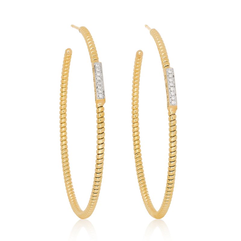 Diamond Tubogas Hoop Earrings