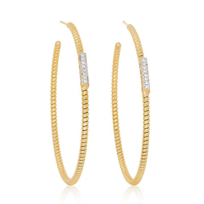 Diamond Tubogas Hoop Earrings