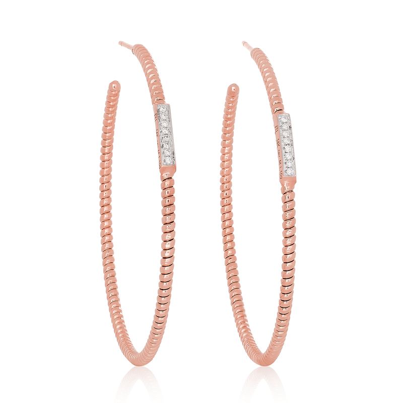 Diamond Tubogas Hoop Earrings