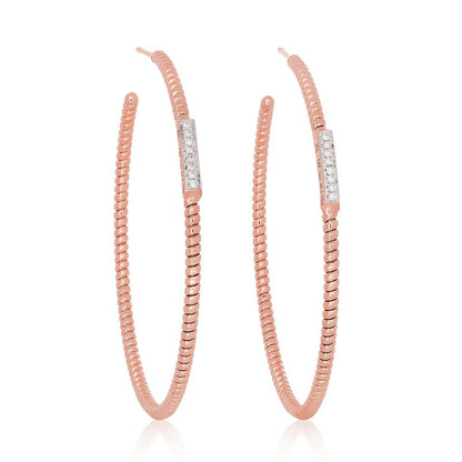 Diamond Tubogas Hoop Earrings