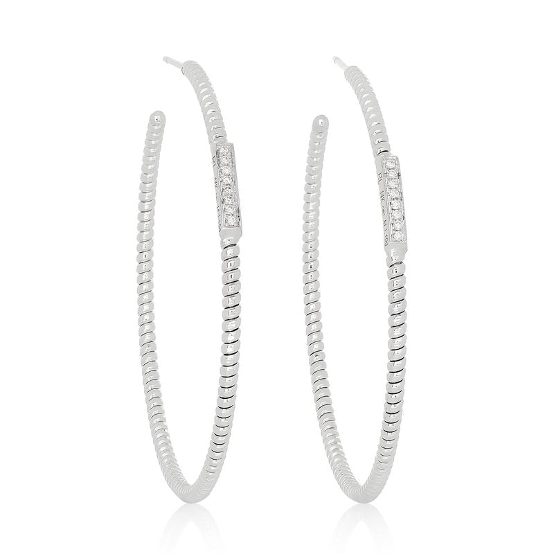Diamond Tubogas Hoop Earrings