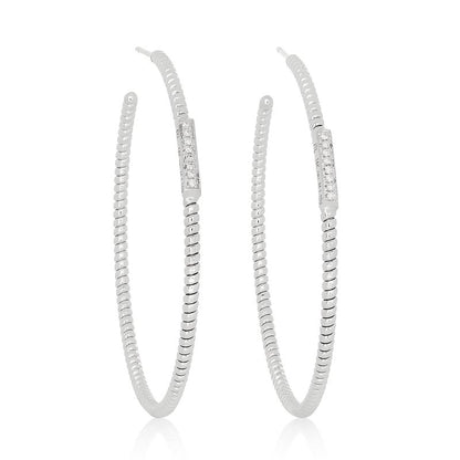 Diamond Tubogas Hoop Earrings