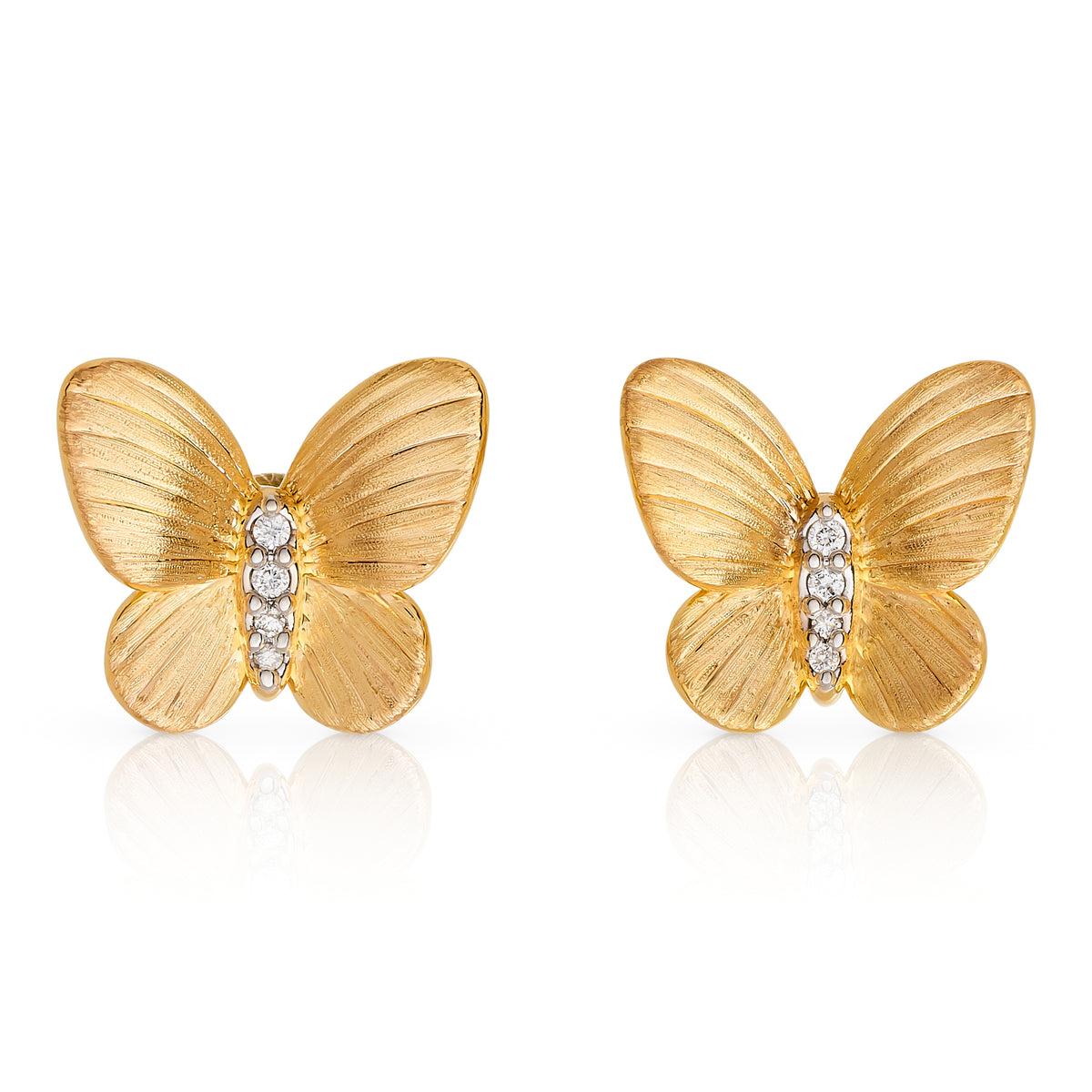Diamond Satin Butterfly Earrings