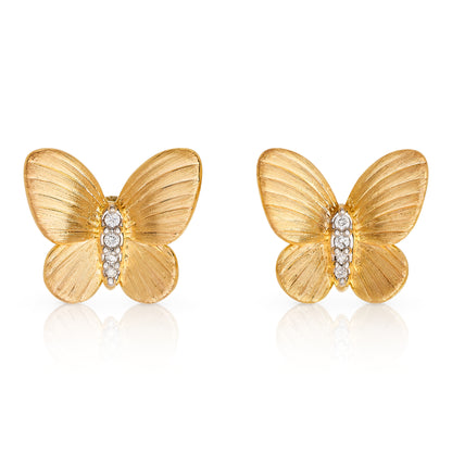 Diamond Satin Butterfly Earrings