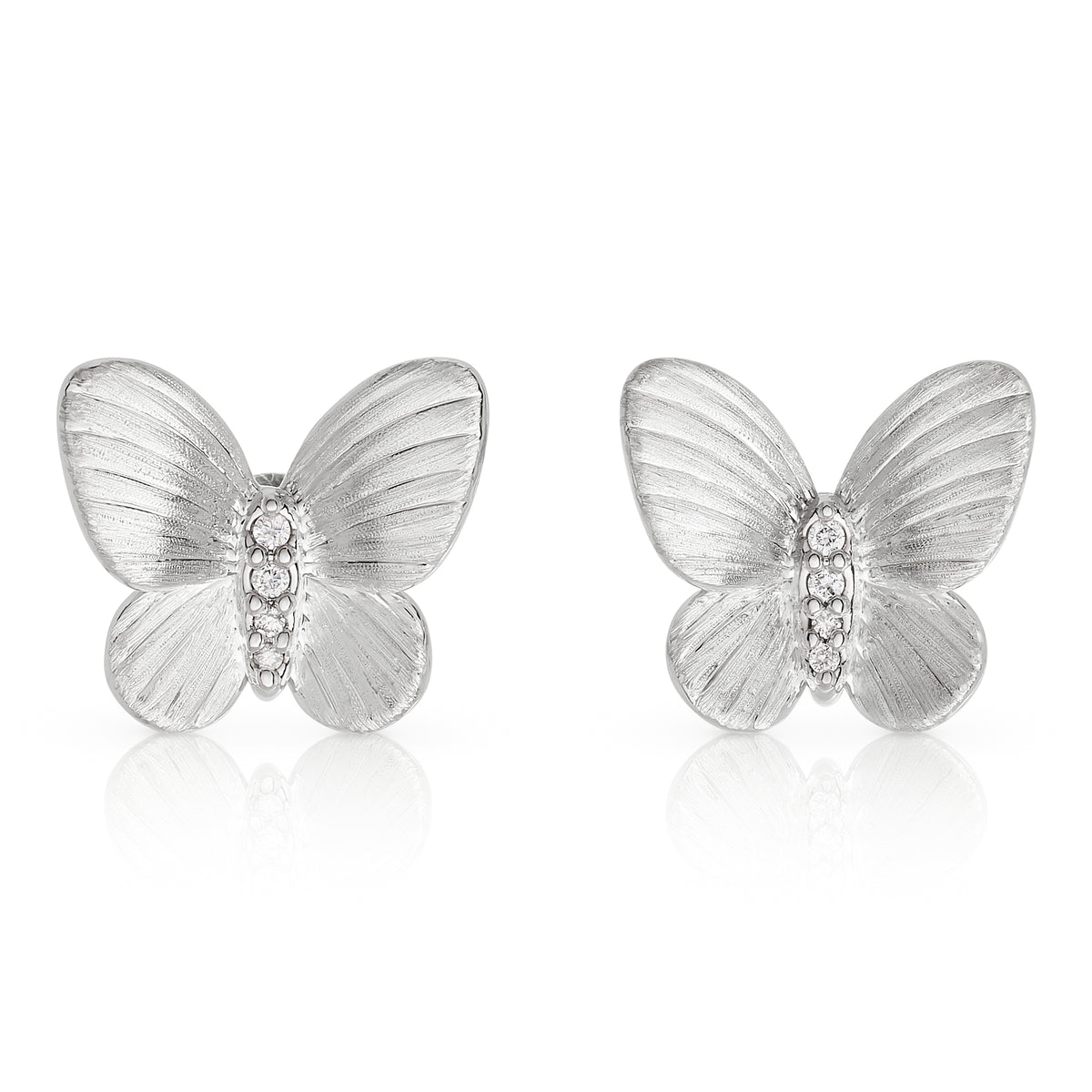 Diamond Satin Butterfly Earrings