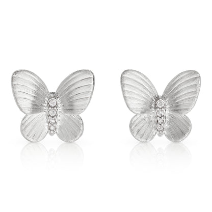 Diamond Satin Butterfly Earrings