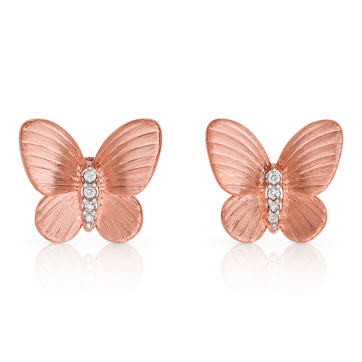 Diamond Satin Butterfly Earrings