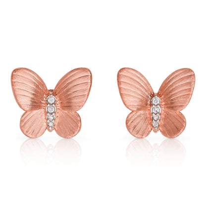 Diamond Satin Butterfly Earrings