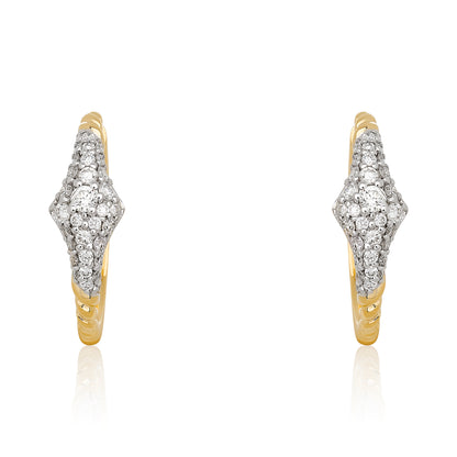 Diamond Graduated Pave Diamond Hoop Earrings