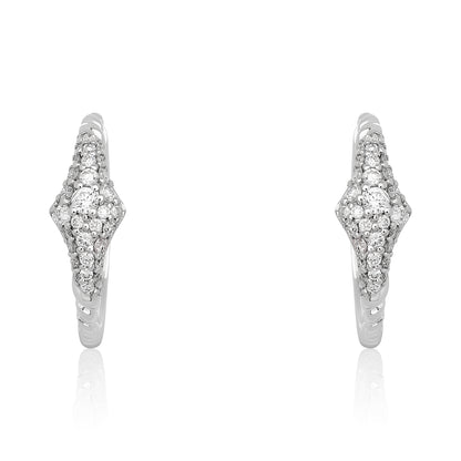 Diamond Graduated Pave Diamond Hoop Earrings