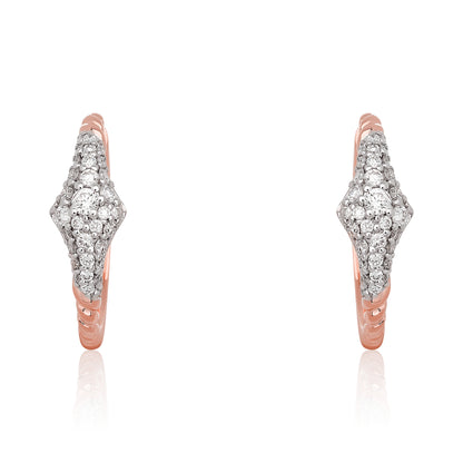 Diamond Graduated Pave Diamond Hoop Earrings