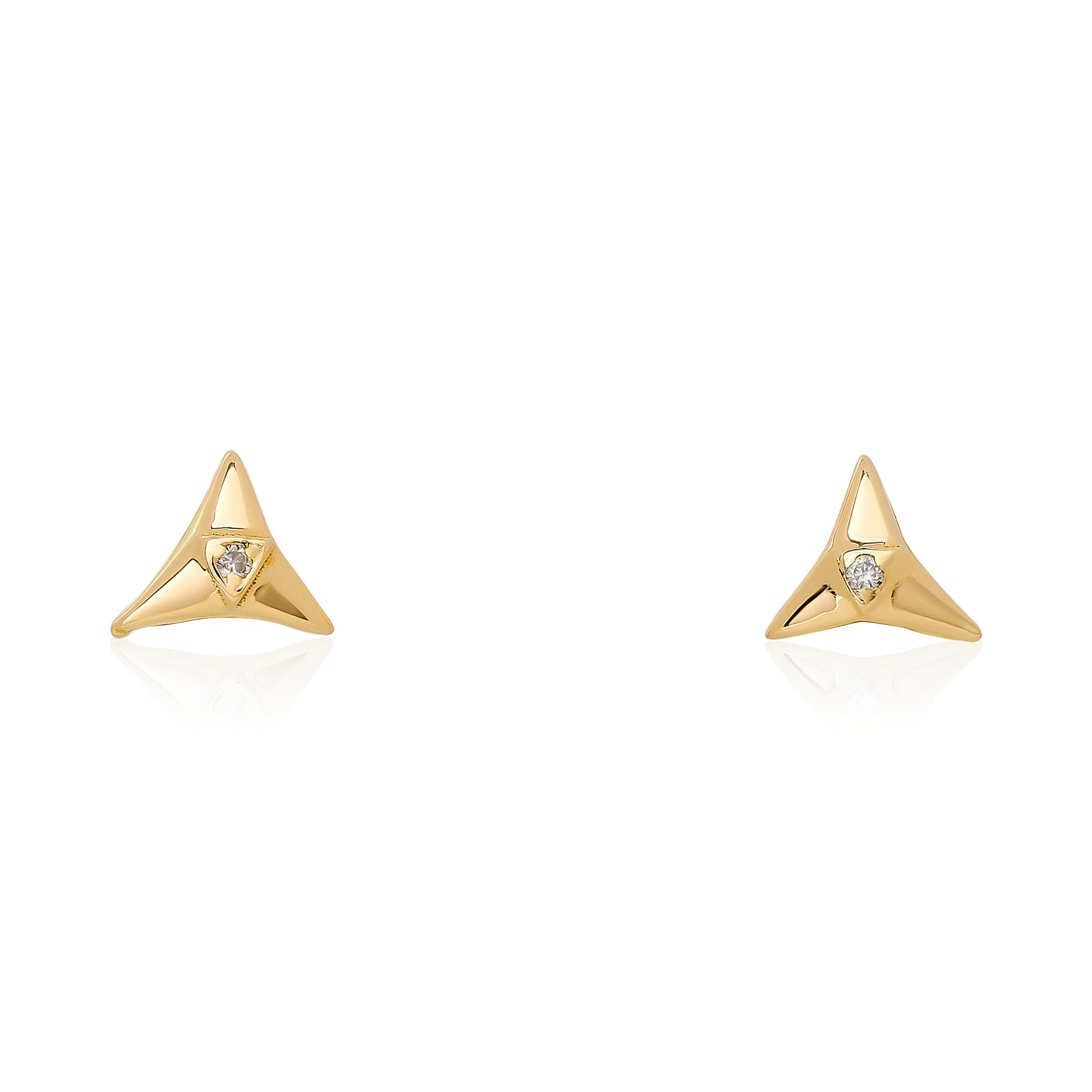 Petite Pyramid Diamond Stud Earrings