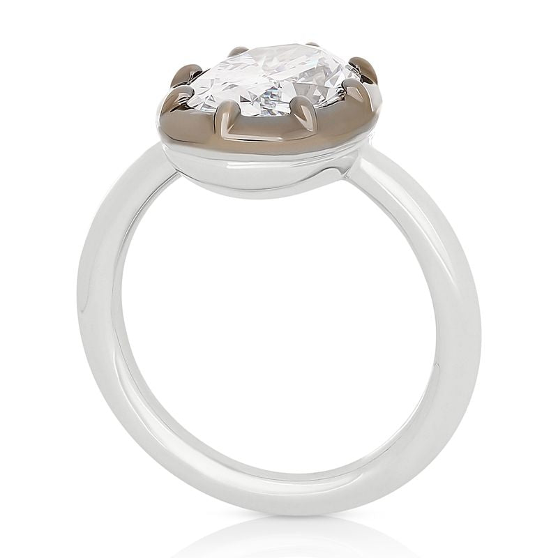 Button Back Lab Grown Diamond Engagement Ring