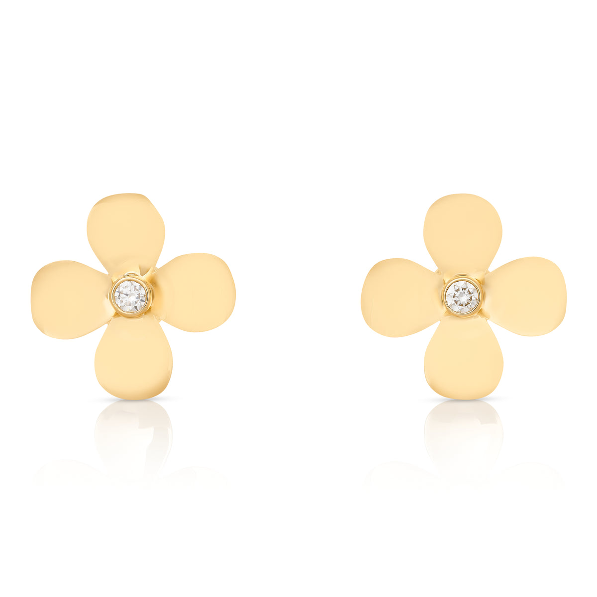 Diamond Petite Petal Earrings