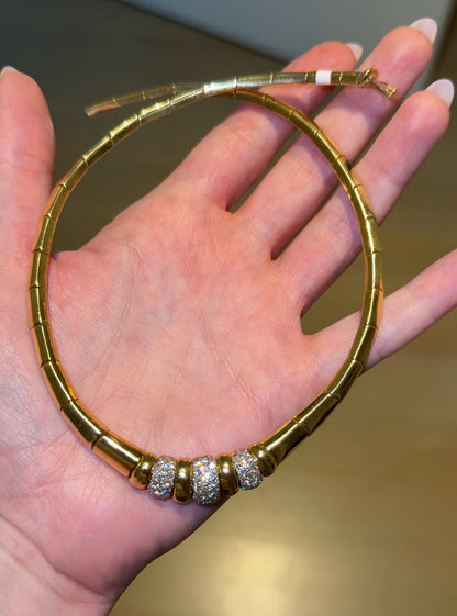Chunky Gold Diamond Vintage Choker
