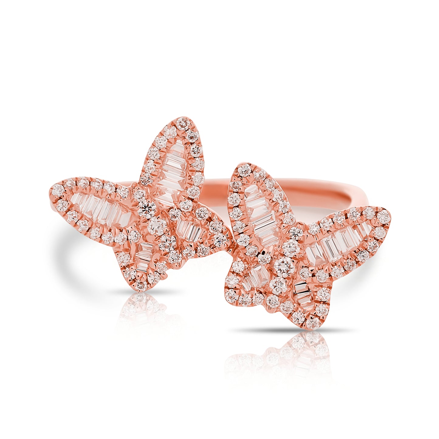 Two Petite Diamond Butterfly Ring