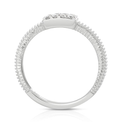 Fluted Gold and Diamond Pinky Ring