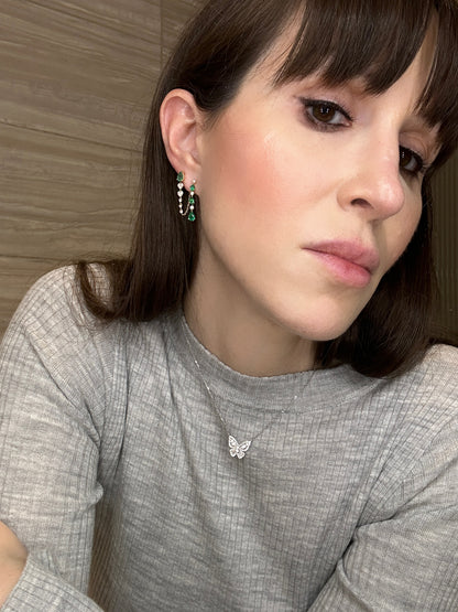 Emerald and Diamond Drop Earrings