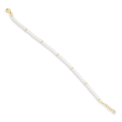 Petite Pearl and Diamond Bracelet
