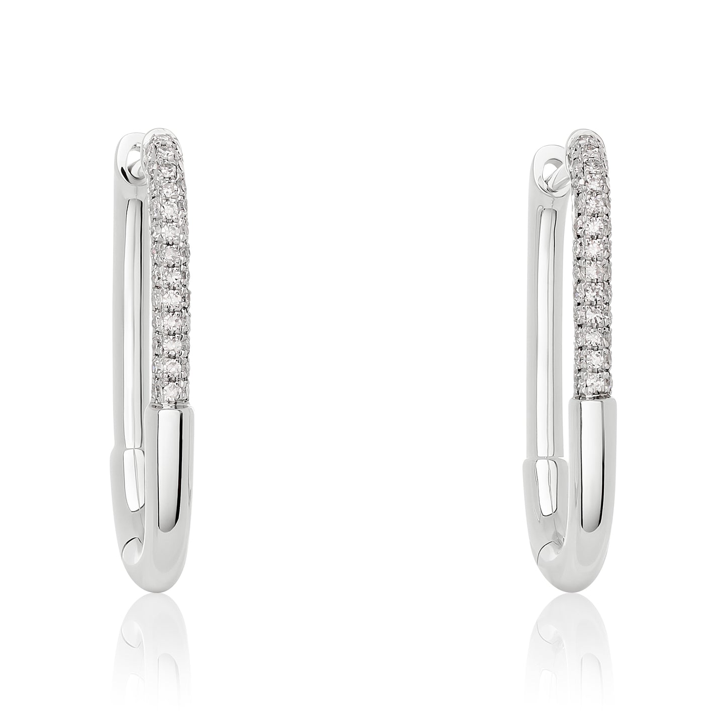 Petite Rectangular Diamond Hoop Earrings