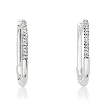 Petite Rectangular Diamond Hoop Earrings