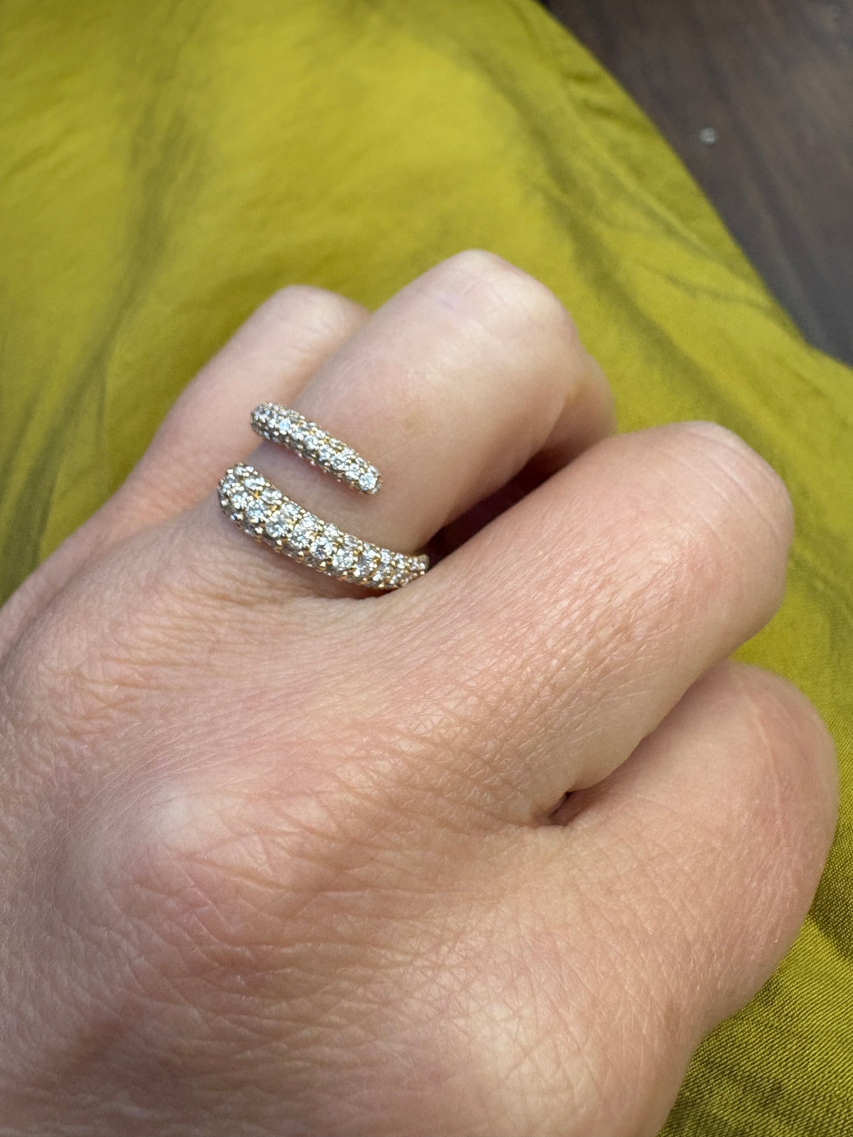 Diamond Pave Bypass Ring