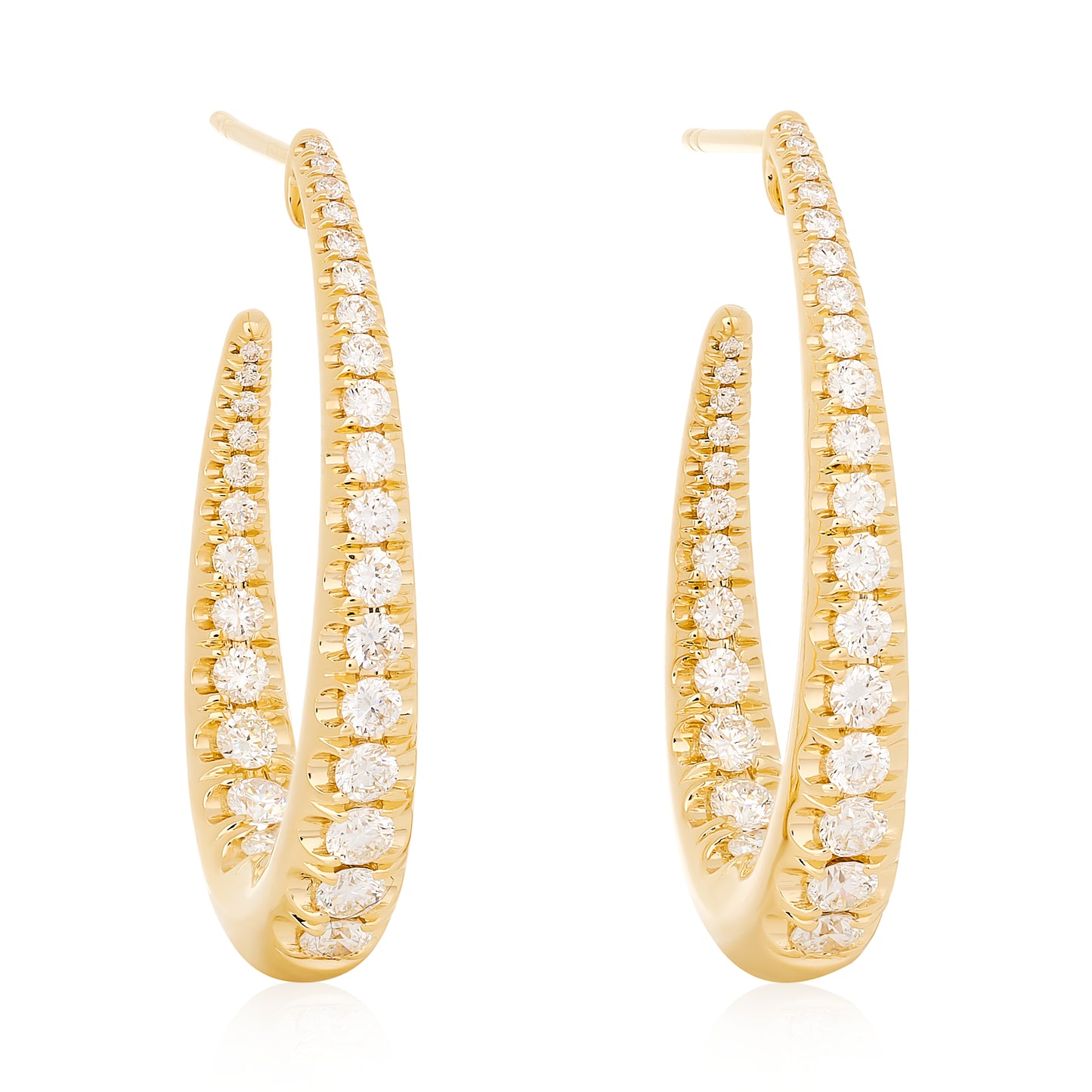 Oval Diamond Hoop Earrings