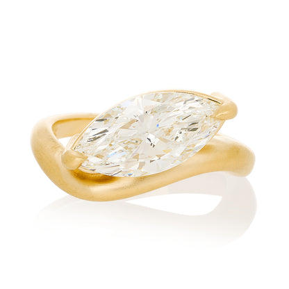 Wavy Lab Diamond Marquise Ring
