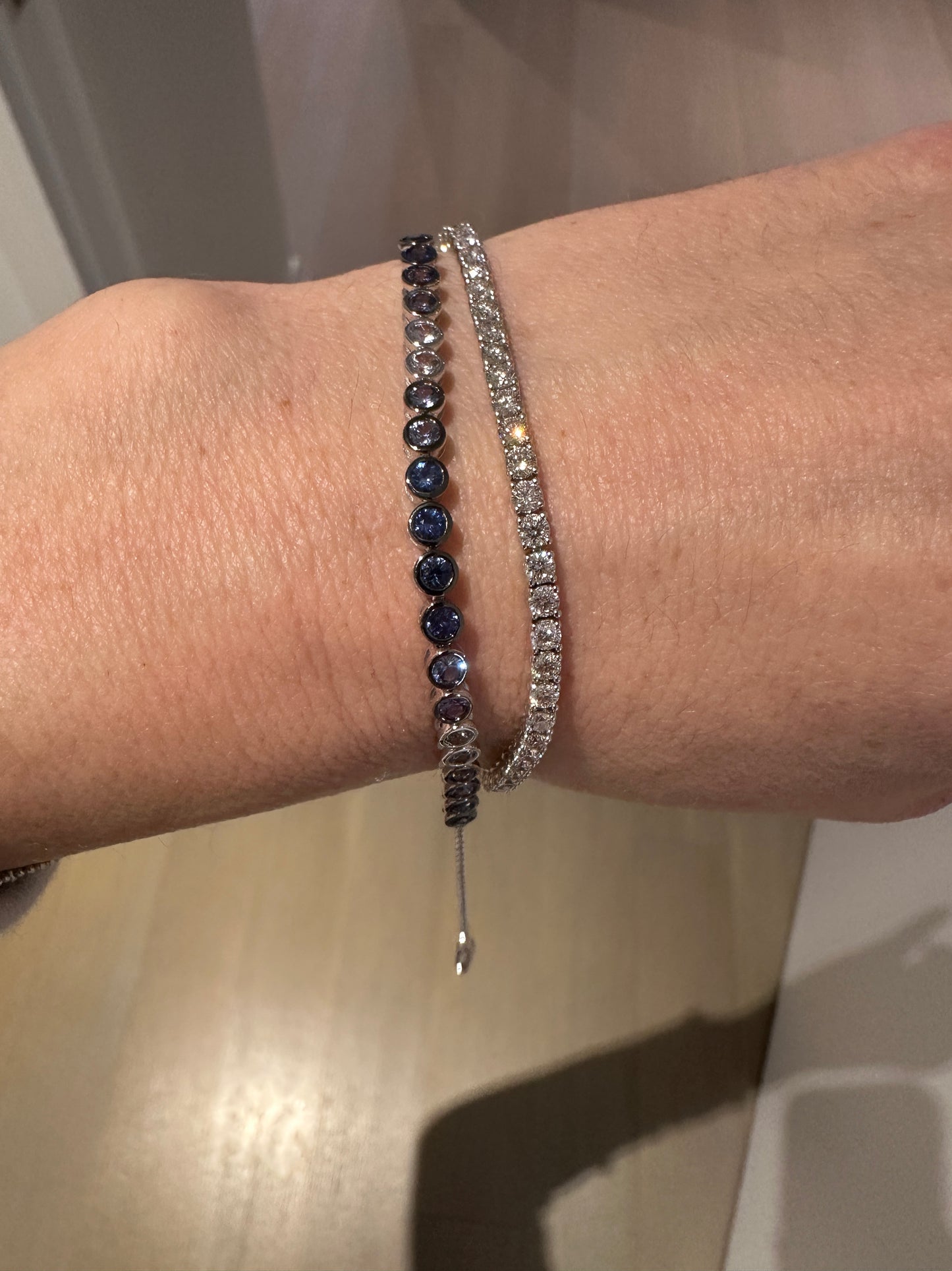 Ombre Sapphire Bezel Set Bracelet