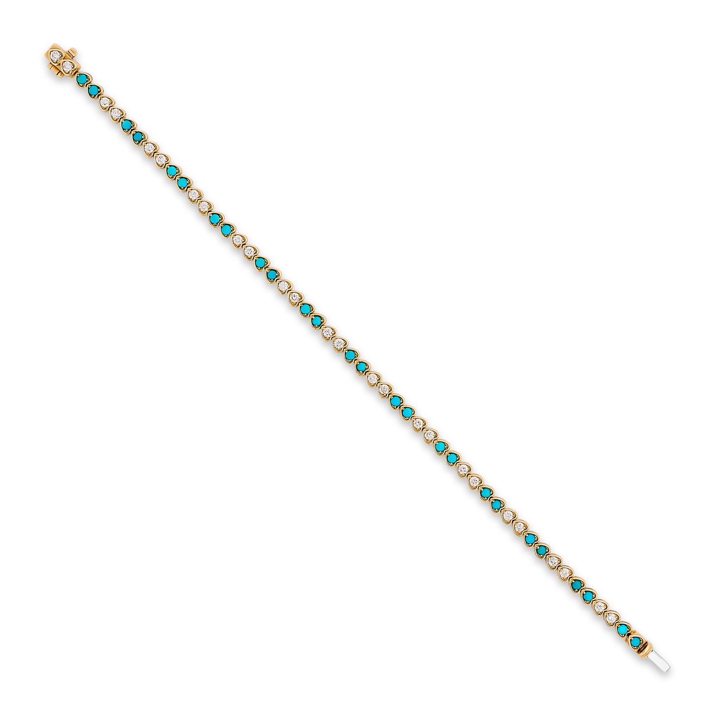 Petite Heart Turquoise and Diamond Bracelet