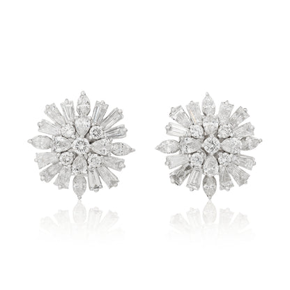 Estate Diamond Snowflake Earrings