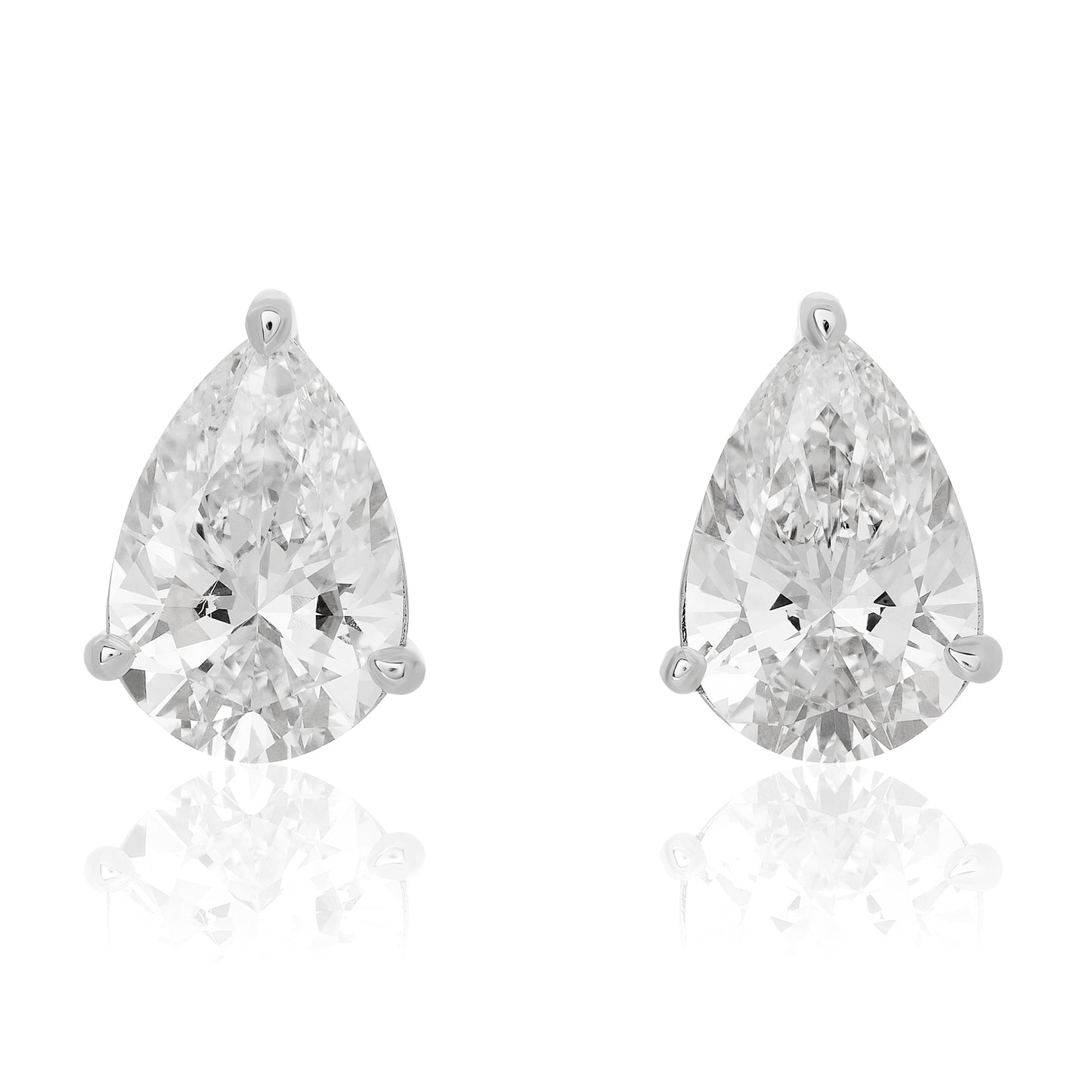 Lab Grown Pear Shape Diamond Stud Earrings