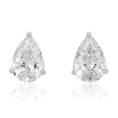 Lab Grown Pear Shape Diamond Stud Earrings
