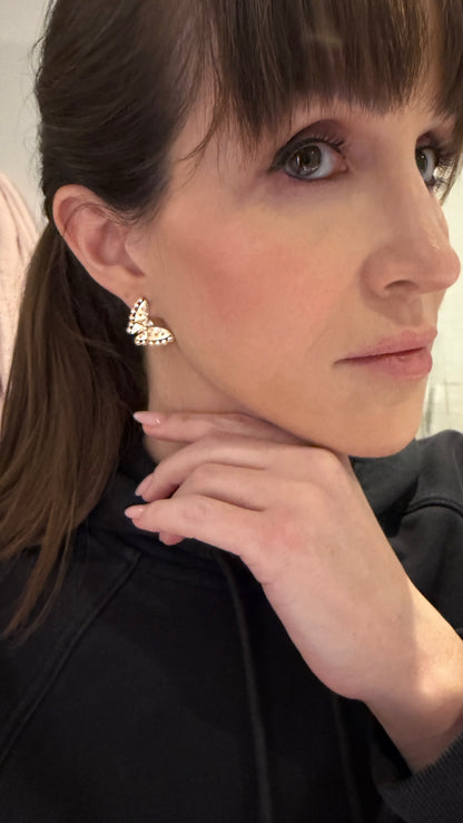 Whimsical Diamond Butterfly Earrings