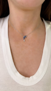 Sapphire and Diamond Dolphin Pendant