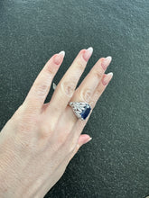 Load image into Gallery viewer, Elongated Sapphire and Diamond Ring