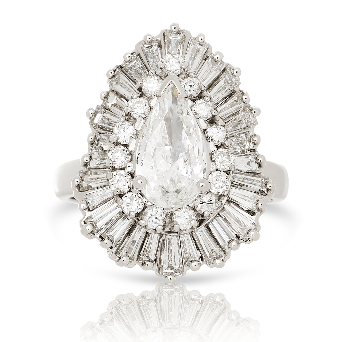 Estate Ballerina Diamond Pear Shape Ring