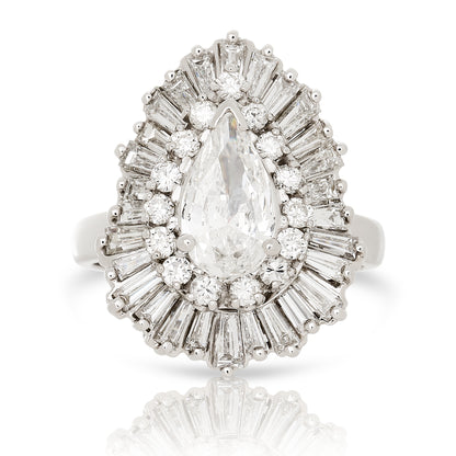Estate Ballerina Diamond Pear Shape Ring